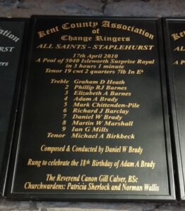 April 2010 Peal Board